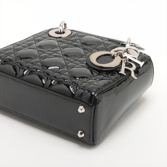 Christian Dior Lady Dior Black Mini Patent Leather - Picture 3 of 11